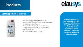 ELAUSYS KNX gateway for SolarEdge inverters [upl. by Fausta]