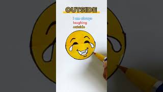 How to draw a crying laughing emoji drawing art sad reality  satisfying  shorts  creative viral [upl. by Anoyk]