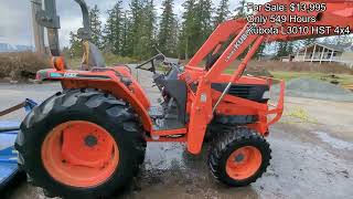 SOLD Full walkaround Kubota HST L3010 loader tractor with 549 Hours [upl. by Sparke]