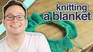 How to Knit a Blanket With Circular Knitting Needles [upl. by Hosbein797]