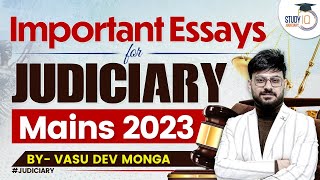 Important Essays for judiciary 2023  StudyIQ Judiciary [upl. by Aikimat]