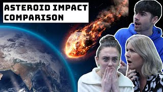 BRITISH FAMILY REACTS  Asteroid Impact Comparison [upl. by Einapets]