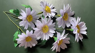 How to Make Daisy Flower From Colour Paper Paper Craft Home Decor [upl. by Bilow401]