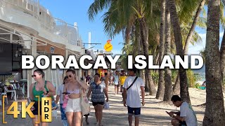 Full Walking Tour of BORACAY ISLAND from Station 3 to 1  4K HDR  Philippines [upl. by Cissiee]