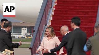 Italian PM Giorgia Meloni arrives in China for her first official visit [upl. by Simonsen266]