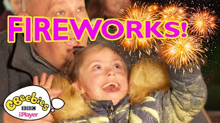 Super Loud Colourful Fireworks  My First Bonfire Night  CBeebies [upl. by Nwahsel]