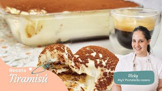 Tiramisú  Receta clásica fácil paso a paso ☕🍮🇮🇹 [upl. by Ailehpo334]