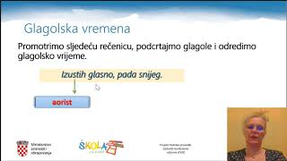 Hrvatski jezik 6 razred Glagolska vremena za izricanje prošlosti [upl. by Nolat557]