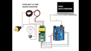 Simple Energy Monitor using PZEM004T Arduino and Excel Data Streamer [upl. by Harte]