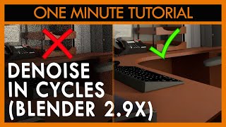 Denoise in Cycles Blender 29X SHORTS [upl. by Siddra]