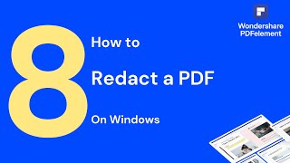 How to Redact a PDF on Windows  PDFelement 8 [upl. by Rotceh]