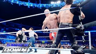 Dean Ambrose amp Cesaro vs Seth Rollins amp Kevin Owens SmackDown July 30 2015 [upl. by Bywoods]