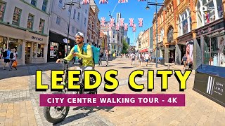 Leeds City Center 4K Virtual Walking Tour of Leeds City England United Kingdom 🇬🇧 [upl. by Cerallua284]