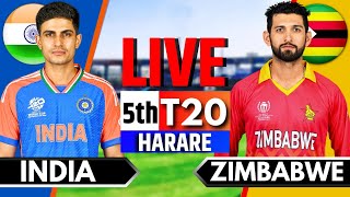 India vs Zimbabwe 5th T20  Live Cricket Match Today  IND vs ZIM Live Match Today  IND vs ZIM [upl. by Esiuolyram]