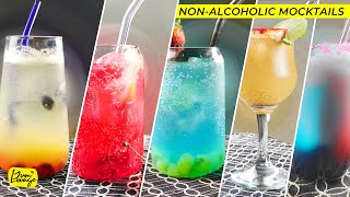 5 NonAlcoholic Mocktail Drinks  Recipe By Yum Lounge [upl. by Ynattyrb]