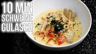 REZEPT SCHWEINEGULASCH IN 10 MINUTEN schnell und einfach selber machen [upl. by Nudd270]