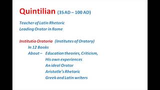 C012 Quintilian Institutio Oratoria [upl. by Petrina]