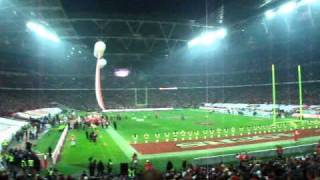 American and British National Anthem at Wembley for Broncos  49ers [upl. by Zosi928]