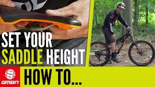 How To Set Your Saddle Height – MTB Pro Tips [upl. by Llarret483]