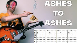 David Bowie Ashes to Ashes Guitar Chords Lesson amp Tab Tutorial [upl. by Doretta540]