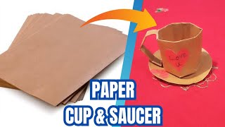 STRONG PAPER CUP AND SAUCER ☕ tutorial [upl. by Aihsar83]