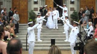 Navy Wedding Arch of Swords  Nick amp Melanie Sword Arch [upl. by Dnalor]