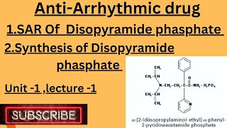 SAR and synthesis of Disopyramide phasphate [upl. by Clough]