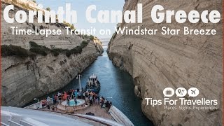 Corinth Canal Greece Cruise Ship Transit TimeLapse where the ship just fits in it Thrilling [upl. by Sivolc]