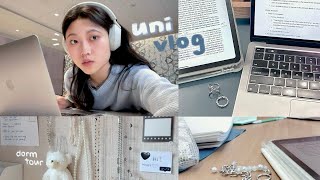 uni vlog 🎧 new semester productive school routine 8AM lectures desk tour aespa dance 🎶 [upl. by Yriek631]