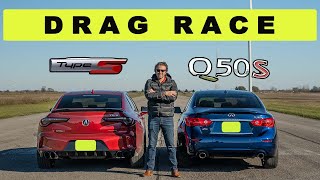 2021 Acura TLX Type S vs Infiniti Q50 Red Sport there was no hope Drag and Roll Race [upl. by Artimas356]