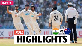 India vs New Zealand 3rd Test Match DAY 3 Highlights  IND vs NZ Test Highlights [upl. by Nysilla]