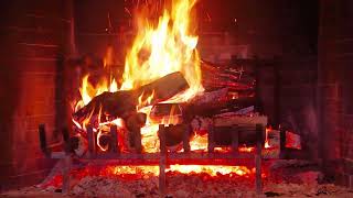 Christmas relaxing instrumental music with crackling fire sounds  Calm Christmas background music [upl. by Olga]