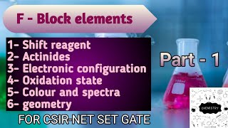 f block elements  CSIR NET September 2023 exam Crash Courses  IIT JAM SET GATE [upl. by Arahahs371]