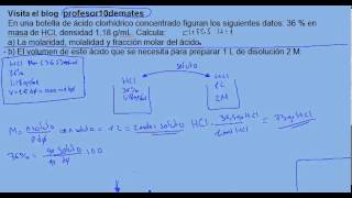 Ejercicios y problemas resueltos de disoluciones 19d [upl. by Ytomit427]