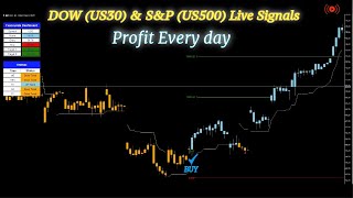 DOW US30 amp SampP US500 Live Signals Best Day Trading Scalping Strategy Almost No Risk [upl. by Einhpets]