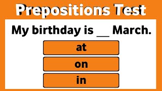 Prepositions Quiz। Grammar Test [upl. by Argile77]