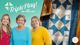 Triple Play 3 NEW HalfSquare Triangle Table Runners  Free Quilting Tutorial Video [upl. by Winna]