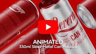 Animated 330ml Sleek Can Mockup [upl. by Biddie]