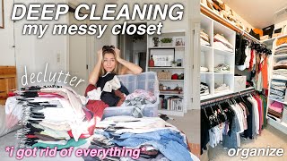 MASSIVE CLOSET CLEANOUT  DECLUTTER  organizing my closet [upl. by Haroun]