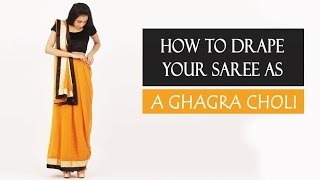 How To Wear A Saree  Ghagra Choli Style [upl. by Lambertson]