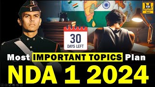 30 Days Plan of NDA Most Important Topics  NDA 1 2024 Preparation  Shubham Varshney SSB [upl. by Artap]