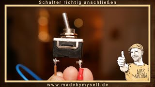 Schalter anschließen Kippschalter für Retro Lampe richtig schalten mit Kabelschuhen [upl. by Trescott]