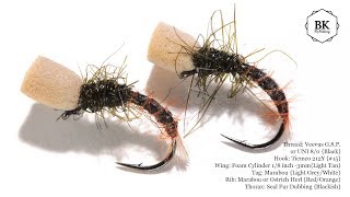 Tying quotFoam Midge Emergerquot  Buzzer Chironomid Blae Black Dry Flies by BK [upl. by Camilo]