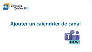 Ajouter un calendrier de canal [upl. by Nnylimaj]