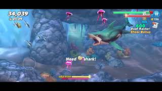 Hungry Shark World  Great White Shark  XXL Shark  in Arctic Ocean Gameplay [upl. by Yrol176]