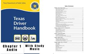 Chapter 1 Texas Driver Handbook Audio With Study Music 2021 Pass Permit Test Driving School [upl. by Nylhtiak]