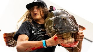 14 year old Catches Record Catfish for Okie Noodling Tournament State 7  Oklahoma [upl. by Vardon]