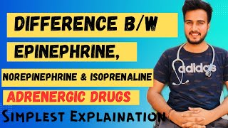 Epinephrine vs Norepinephrine vs isoprenaline Sympathomimetic drugs  Adrenergic Drugs [upl. by Molahs]