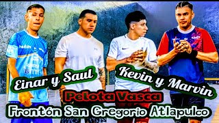 Kevin Moreno y Marvin Hernández vs Saul Cabello y Einar Noxpanco Frontón San Gregorio Atlapulco [upl. by Nauqas]