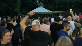 Milton Porchfest  Quick tour of the crowd that waited 2 hours in the rain to rock [upl. by Wendolyn]